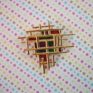 Vintage Lady Remington Post Modern Enamel Brooch